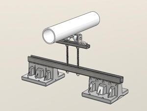 064 - 2 Blox Bridge with Elevated 4"-6"Pipe Rollers 